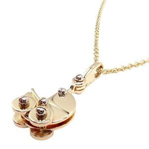 Authentic! Cartier 18k Yellow Gold Baby Carriage Stroller Charm Pendant Necklace